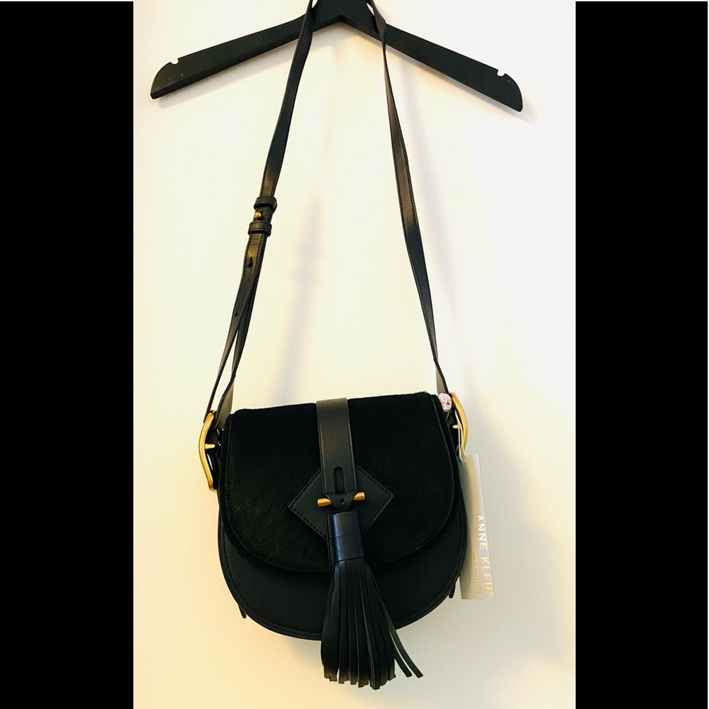 🆕 Anne Klein Calf Hair & Leather Crossbody Bag